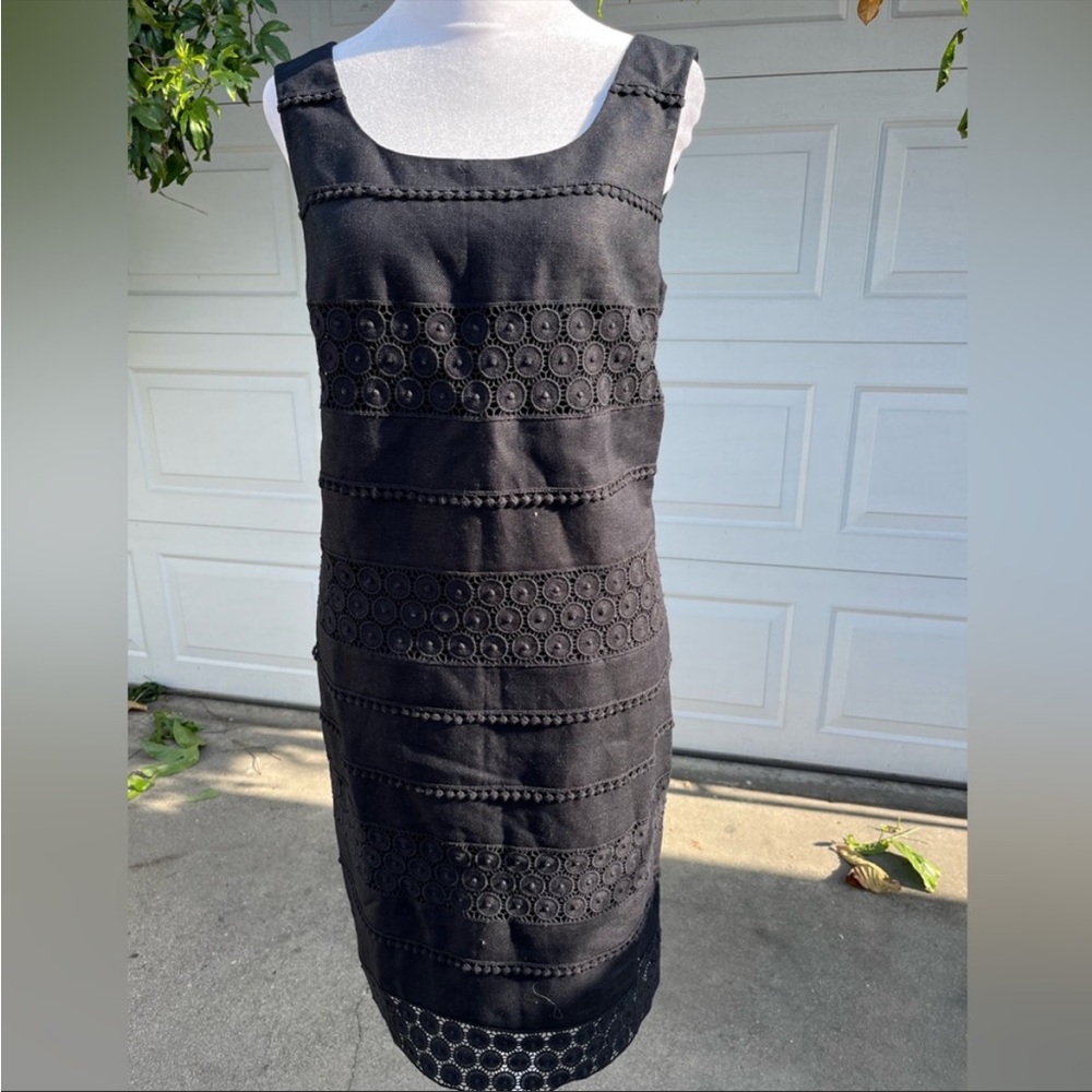 Women's Talbots black shift dress linen/cotton size 8